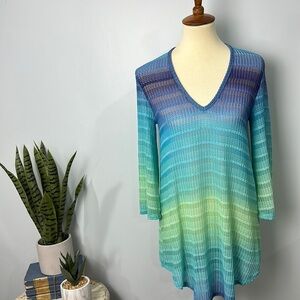 Jordan Taylor Size Small Blue and Green Ombre Swim Coverup
